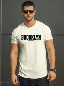 Camiseta Masculina Premium Brooklyn T-Shirt Algodão - Bege - Visão 2