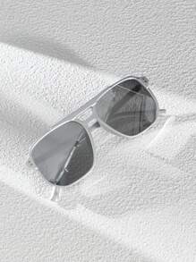 نظارات رجل ذات إطار مزدوج قديم، مع مسامير ملونة، مناسبة لارتداء اليومي،التنقل والسفر الخارجي وأغراض أخرى، إكسسوارات شمسية، نظارات شمسية مناسبة للشاطئ والعطلات الصيفية والسفر والأنشطة الخارجية