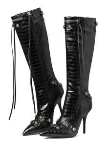 Botas Hasta la Rodilla de Mujer - Negro - Ver 1
