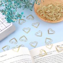 20 piezas de clips de papel en forma de corazón dorado, clips de papel elegantes para clasificar documentos y notas, clips de papel decorativos de metal para el Día de San Valentín - Dorado - Ver 5