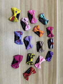 6入組蝴蝶結髮夾公主髮飾頭部珠寶禮物,適用於女寶寶,隨機顏色和款式 - 彩色 - 查看 6