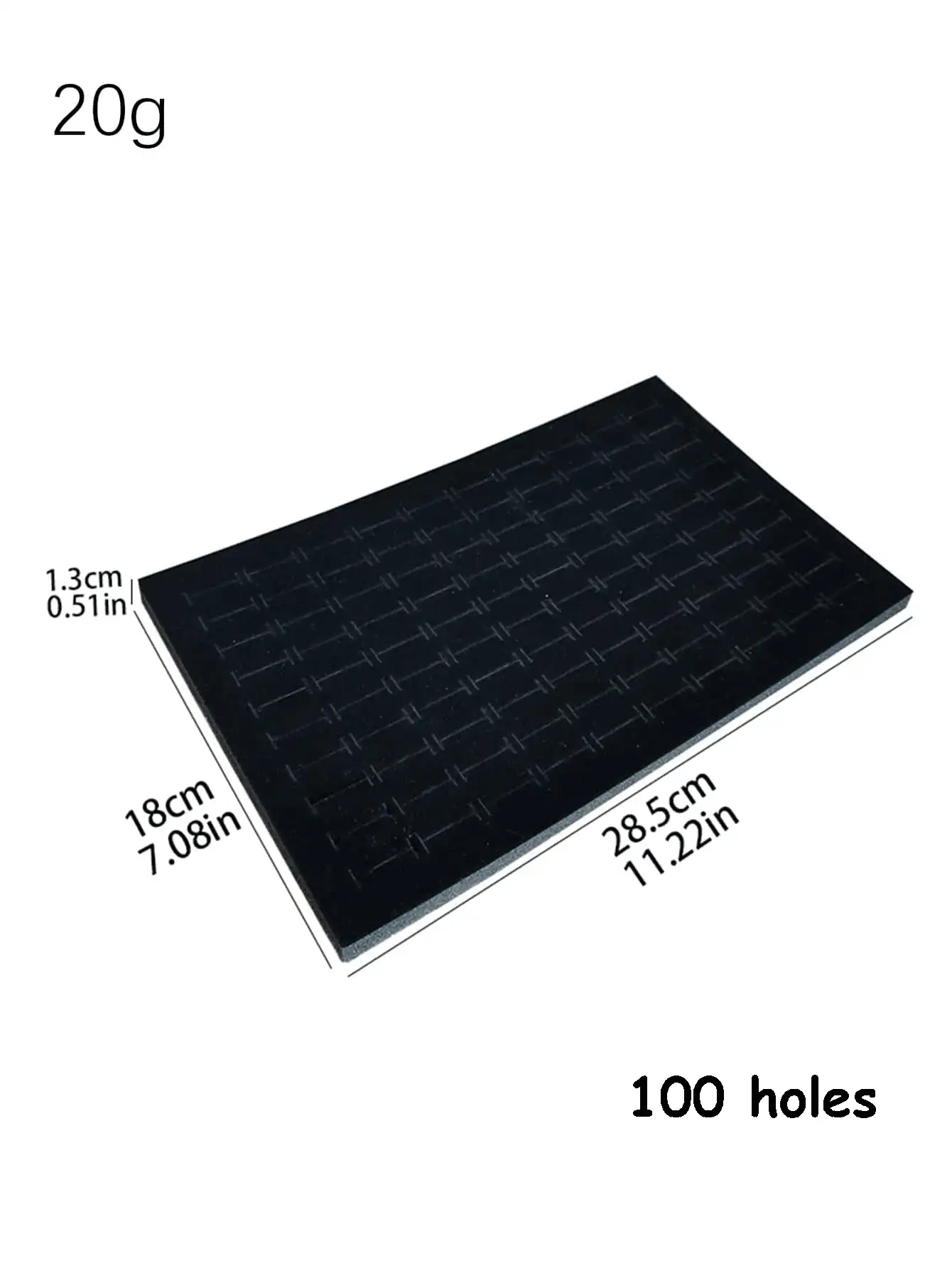 1套黑色實心100孔/36孔展示托盤,用於戒指、耳環或耳釘,方便收納