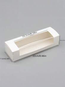 8pcs, Disposable White Rectangular Cake Box With PP Window, Perfect For Cake, Chocolate Biscuit Packaging, Suitable For Birthday And Wedding Parties Wedding Party Gift Bags - White - View 7