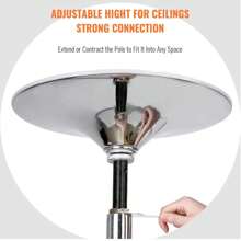 Pole Dance Pole | Static & Rotatable | 45 Mm Diameter | From 2.235 M To 2.745 M Height Adjustable - Silver - View 5