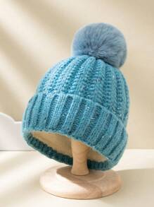 1pc Unisex Y2k Style Knit Ski Hat, Outdoor Windproof Beanie Cap, Casual Daily Wear For Winter - Grey - View 3