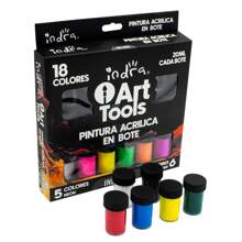 INDRA ART TOOLS set pintura acrílica en bote  18 colores 20 ml IND-0635 - Multicolor - Ver 1