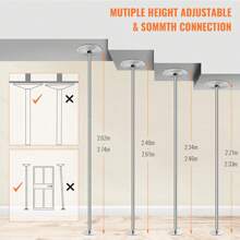 Pole Dance Pole | Static & Rotatable | 45 Mm Diameter | From 2.235 M To 2.745 M Height Adjustable - Silver - View 2