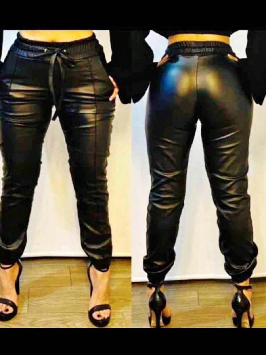 Women's Vinyl Leather Jogger