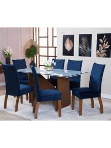 Kitchen Chair Covers - Teal Blue - View 2