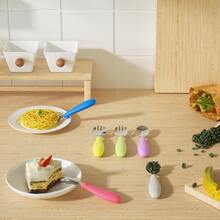 2pcs Stainless Steel And Silicone Spoon And Fork Set, Great Eating Helper For Babies - Red - View 6