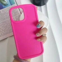 1入組tpu全覆蓋手機殼,具馬卡龍泡泡設計和凹槽防摔保護套,適用於iphone手機 - 玫紅色 - 查看 3