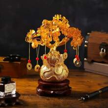 Money Tree Chinese Feng Shui Golden Fortune Tree Feng Shui Tree Bonsai Style Decoration For Luck And Wealth Feng Shui - Gold - View 3