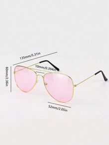 1pc Men's Fashionable Pink Aviator Fashion Glasses, Lightweight And Versatile, Suitable For Daily Wear And Driving Elegant Shades Accessories Beach Accessories Glasses Shades For Summer Beach Vacation,Outdoor,Travel - Baby Pink - View 5