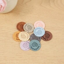 10pcs Random Color Heart Pattern DIY Sewing Label, Round Tag For DIY Hand Craft - Multicolor - View 5