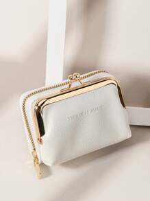 SOUTHLAND&KANGAROO Letter Women Wallets Short Pu Leather S Zipper & Hasp Multifunctional Large Capacity Bag Coin Card Holders Lightweight Fashion Modern Business ZipperCredit Card Business Casual Teachers' Day Teacher Gifts For Anniversary For Birthday Gift For Lady For Female White-Collar Workers For Women Wallet Purse Wallet Small Wallet - White - View 6