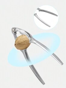 1pc Thickened Zinc Alloy Nutcracker, Multifunctional Nut Sheller With Comfortable Grip, Suitable For All Kinds Of Nuts, Also For Crabs, Shrimps And Shells