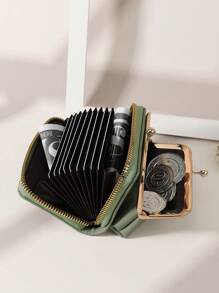 SOUTHLAND&KANGAROO 字母女士钱包 短款 PU 皮革 S 拉链和搭扣 多功能 大容量包 零钱卡夹 轻便 时尚 现代商务 拉链信用卡 商务休闲 教师节 教师礼物 周年纪念 生日礼物 女士 白领 女士钱包 钱包 小钱包