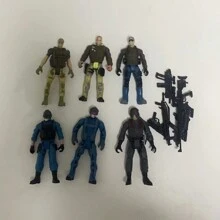 Soldier Model 6 Styles Anti- Police Officer Joint Articulation With Weapons Action Figure Doll - Blue - View 3
