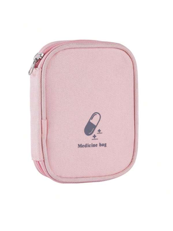 1 pezzo Kit di pronto soccorso da viaggio di colore rosa chiaro, borsa medica portatile con scomparti multipli per scorte di emergenza domestiche e all''aperto, borsa per medicinali, organizer per medicinali, kit di pronto soccorso, accessori da viaggio, organizer da viaggio, elementi essenziali da viaggio, borsa da viaggio, accessori per college, vacanza, crociera, vacanza estiva, elementi essenziali per campeggio, escursionismo, caccia all''aperto