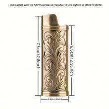 1 Miếng Hợp kim kẽm Retro 3D Thủ công bật lửa Loại vỏ , Kích thước trung bình bật lửa Loại vỏ , Thích hợp Đối với Kiểu bật lửa Kim loại Che phủ ( bật lửa Không bao gồm ) - vàng - Xem 2