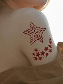 3pcs/Set Hand Henna Tattoo Stencil Template - Black - View 4