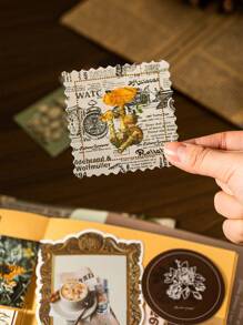 91 件 DIY 装饰材料套件，包括各种背景纸、卡片和复古贴纸，返校，学校用品