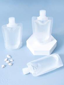 3pcs/Set Lotion Dispensing Bag, Includes 1x30ml, 1x50ml, And 1x100ml Portable And Thickened Sealed Bag For Shampoo, Shower Gel Or Other Cosmetics, Suitable For Daily Outdoor Use - White - View 2