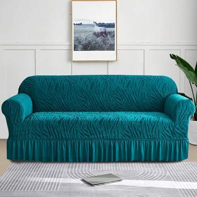 1pc Wave Pattern Sofa Slipcover, Non-Slip Sofa Cover With Skirt, Dustproof Anti-Cat Scratch Couch Cover Machine Washable Furniture Protector For Bedroom Office Living Room Home Decor - 1 Seat :Suitable For Sofas 90-125cm(35.43-49.21in) Long / 2 Seat :Suitable For Sofas 145-170cm(57.1-66.93in) Long / 3 Seat :Suitable For Sofas 190-210cm(74.8-82.68in) Long / 4 Seat :Suitable For Sofas 235-280cm(92.52-110.24in) Long