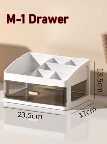 1 Miếng Bàn làm việc Trang điểm Trưng bày Cái giá Với Ngăn kéo , Chống bụi Hộp trữ mỹ phẩm , Bàn văn phòng , Học sinh Bàn , Ký túc xá , Phòng tắm , Bàn trang điểm Hộp đựng , Dung lượng lớn Văn phòng phẩm Giá lưu trữ - màu đen - Xem 2
