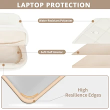 ETRONIK Puffy Laptop Sleeve 13 Inch 14 Inch, Laptop Case For MacBook Pro 14 Inch Laptop Sleeve, MacBook Air M2 Sleeve 13 Inch, IPad Pro 12.9, Cute Puffer Laptop Cover Carrying Case With Pocket - 米色 - 查看 6