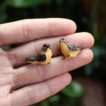 1入組小型生鏽站立圓籠,鄉村復古鳥屋鳥籠金屬工藝裝飾品,妖精花園微景觀裝飾配件 - Standing Birdcage (5.8 x 3.0 x 12cm) with 2 Birds - 查看 8