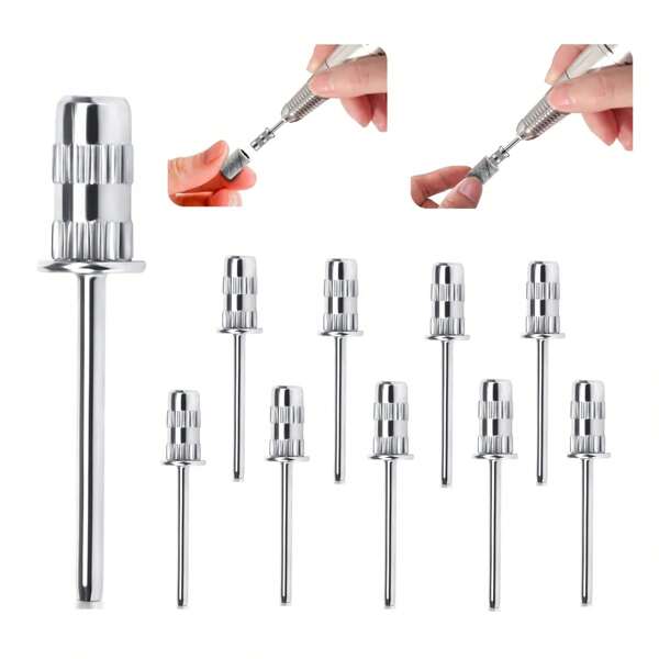 10 pièces de têtes de foret à ongles, forets à ongles, bandes de ponçage, mandrins de 3/32 pouces pour limes électriques à ongles, fournitures pour ongles, outils pour ongles, outils pour nail art, rentrée scolaire, ongles, outils pour ongles à clipser