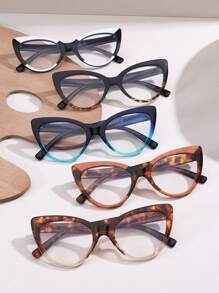 1 đôi Của phụ nữ Mắt mèo Hình dạng , Quá lớn , Đúng mốt & Linh hoạt Trang trí Kính Đối với Thời gian rảnh rỗi & Thích hợp Đối với Hằng ngày Đi làm , Lái , Mua sắm , Đi du lịch , Nhiếp ảnh , Đọc sách , Chơi game , Máy tính Và Điện thoại di động Sử dụng - Nhiều màu - Xem 5