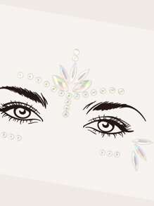 1pc Abs Material Luminous Rhinestone For Face Decoration, Suitable For Cosplay Party And Gifting Girls - Multicolor - View 4