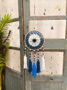 1 Hand-Crocheted Multi-Color Hanging Ornaments Wooden Beads Knitted Tassel String Dream Catcher Home Wall Decoration Wall Hanging Wall Decoration, Home Decor, Room Decor, Wall Decor