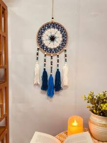 1 Hand-Crocheted Multi-Color Hanging Ornaments Wooden Beads Knitted Tassel String Dream Catcher Home Wall Decoration Wall Hanging Wall Decoration, Home Decor, Room Decor, Wall Decor