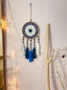 1 Hand-Crocheted Multi-Color Hanging Ornaments Wooden Beads Knitted Tassel String Dream Catcher Home Wall Decoration Wall Hanging Wall Decoration, Home Decor, Room Decor, Wall Decor
