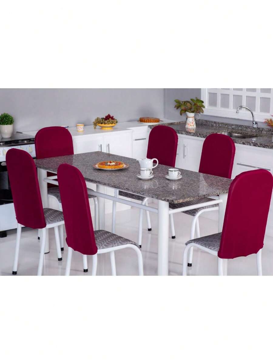 Kitchen Chair Covers - Burgundy - View 1