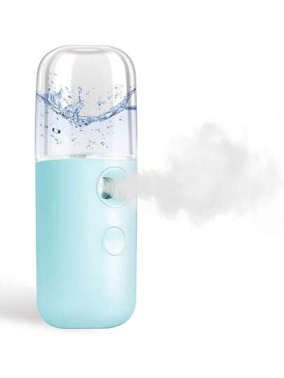 1st Nano Facial Mister Handy Nano Mist Sprayer 30ml Visual Water Tank Portable Face Steamer Mini USB Nano Mister för fransförlängning, hudvård, smink (vit, blå, rosa) Camping
