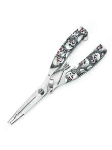 1pc Multifunctional Fishing Pliers, Stainless Steel Curved Mouth Fish Pliers, Line Cutting Hook Binding Fish Pliers - Grey - View 1