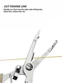 1pc Multifunctional Fishing Pliers, Stainless Steel Curved Mouth Fish Pliers, Line Cutting Hook Binding Fish Pliers - Grey - View 5