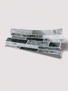 SUPSTICKER 1/25入組大理石紋理3D油污、耐高溫廚房貼紙自粘防水加厚家居裝飾美化可剝式牆貼，9.84x4.72英寸 - 彩色 - 查看 6