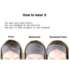 1 件女士防滑短发头带。瑜伽健身跑步运动弹力发带女士扭发头巾女孩发带 - 彩色 - 查看 6