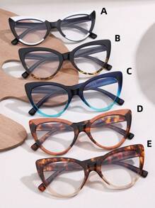 1 đôi Của phụ nữ Mắt mèo Hình dạng , Quá lớn , Đúng mốt & Linh hoạt Trang trí Kính Đối với Thời gian rảnh rỗi & Thích hợp Đối với Hằng ngày Đi làm , Lái , Mua sắm , Đi du lịch , Nhiếp ảnh , Đọc sách , Chơi game , Máy tính Và Điện thoại di động Sử dụng - Nhiều màu - Xem 7