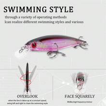 1入組4.33in 0.47oz浮游魚餌釣魚誘餌11cm 13.5g人造硬餌,適用於鱸魚、梭魚等釣魚,拐子型誘餌,釣魚餌 - 黑色 - 查看 5