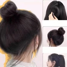 1pc Bun Design Breathable Invisible Hairpiece Pad Hair Volumizer For High Bun Hairstyle - Brown - View 2