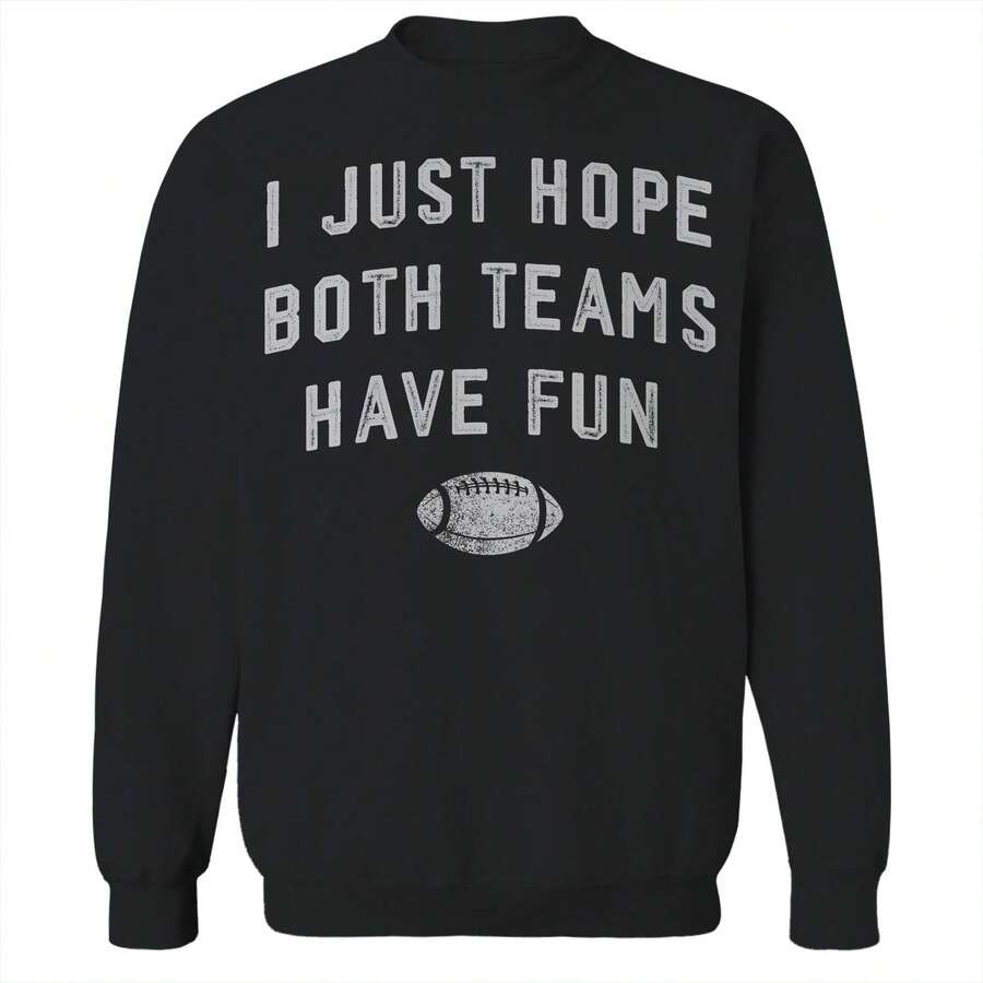Nearly There I Just Hope Both Teams Graphic Black Unisex Cotton Pullover Sweatshirt - màu đen - Xem 1