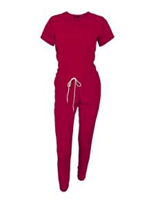 SOULMATE Pijama Quirúrgica Dama lotus - Rojo - Ver 3
