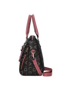 Fashionable Ald Letter Print Handbag With Accessories, Great Gift For Mom - Multicolor - View 5