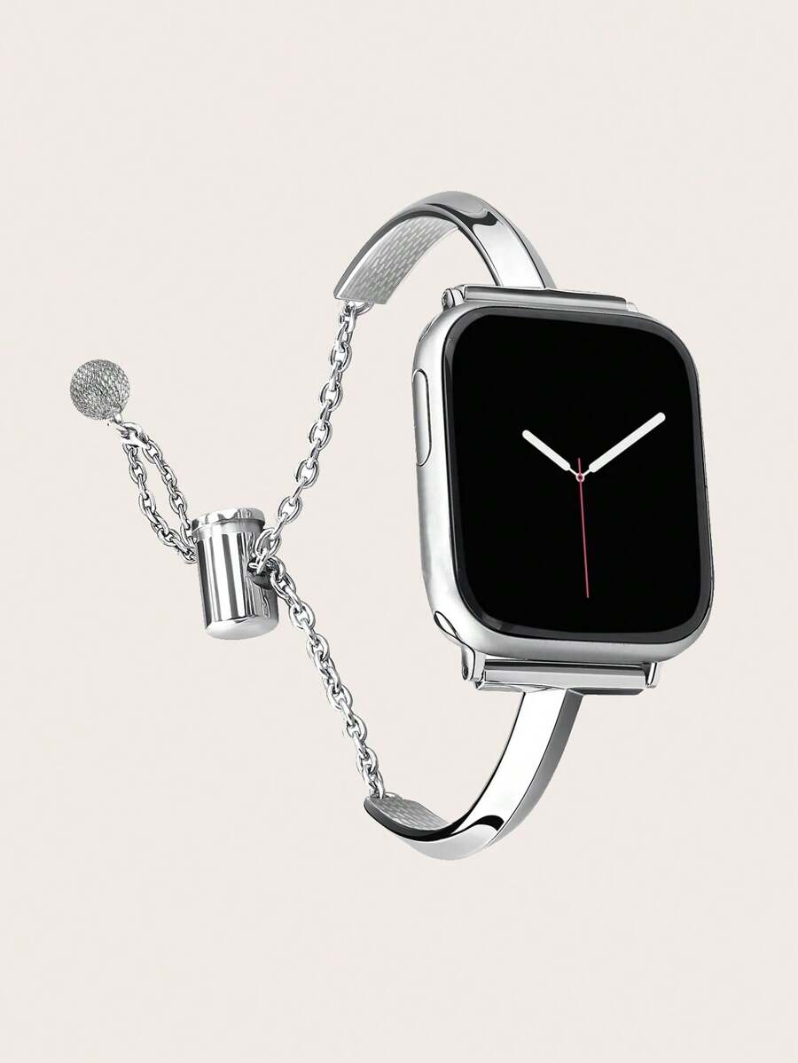 不锈钢表带，兼容38mm、40mm、41mm、42mm、44mm、45mm表径，适用于SE、Series 9、8、7、6、5、4、3、2、1等型号，纤薄百搭，男女皆宜。 - 銀色 - 查看 1